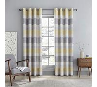 Catherine Lansfield Paire de Rideaux à œillets à Rayures 168 x 137 cm Ocre