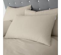 Catherine Lansfield Paire de taies d'oreiller Standard en Coton brossé Crème