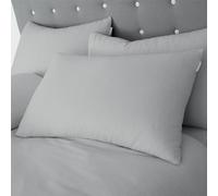Catherine Lansfield Paire de taies d'oreiller Standard en Coton brossé Gris