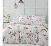 Catherine Lansfield Parure de lit avec Housse de Couette et taie d'oreiller Motif Oiseau Chanteur Rose