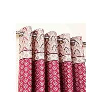 Catherine Lansfield - Parure de lit Double en Cachemire - Multicolore, Tissu, Multicolore, Eyelet Curtains - 66 x 72 inches