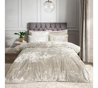 Catherine Lansfield Parure de lit en Velours froissé, Polyester, Naturel, King