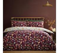 Catherine Lansfield Parure de lit réversible avec Housse de Couette et taies d'oreiller Motif citrouilles d'automne Prune