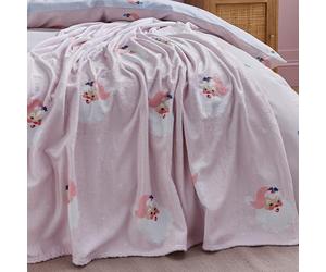 Catherine Lansfield Plaid en Polaire Confortable Motif Père Noël Rose 130 x 170 cm