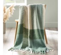 Catherine Lansfield Plaid Imitation Mohair à Carreaux Vert 130 x 170 cm