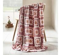 Catherine Lansfield Plaid imprimé Crochet Rose 130 x 170 cm
