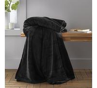 Catherine Lansfield Raschel Velvet Touch Couverture Extra Large Noir 200 x 240 cm