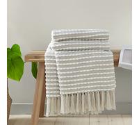 Catherine Lansfield Stab Stitch Couverture-Couvre-lit Naturel 125 x 150 cm