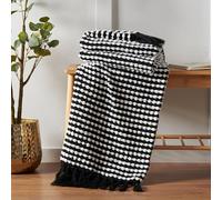Catherine Lansfield Stab Stitch Couverture-Couvre-lit Noir 125 x 150 cm