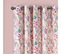 Catherine Lansfield Tilly Floral Lot de 2 Rideaux à œillets entièrement réversibles Rose 168 x 228 cm