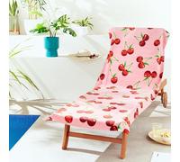 Catherine Lansfield Turner Bianca PLC Serviette de Plage en Coton Motif Cerises Rose 78 x 200 cm