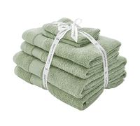Catherine Lansfield TW/55660/W/BALE6/SA Lot de 6 balles de Salle de Bain en Coton antibactérien Sauge