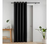 Catherine Lansfield Wilson Panneau de Porte occultant Thermique en Velours à œillets Noir 117 x 213 cm