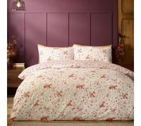 Catherine Lansfield Woodland Fox So Soft Parure de lit réversible Super King Size avec Housse de Couette et taies d'oreiller Naturel
