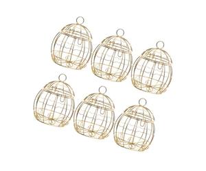CATIEBYE 12 Boîtes à Bonbons de Mariage en Tôle Dorée, Forme Cage à Oiseaux Creuse, 9,5 X 7,3 Cm, Coffret Chocolat pour Présents Invités, Support à Friandises Élégant