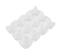 CATIEBYE Boîte de Rangement Céramique Cases pour Œufs Plateau Support Réfrigérateur Organiseur Blanc pour Cuisine Compatible Micro-ondes et Lave-vaisselle