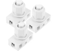 CATIEBYE Bouton-poussoir Automatique Blanc Réarmement sans Verrouillage, Design à Vis en Abs et Cuivre, Pack de 3 pour Appareils Électroménagers et Éclairage Industriel