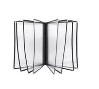 CATIEBYE Couverture de Protection du Menu A4 en Pvc Noir Imperméable pour Restaurants et Banquets, Protège Eau, Huile et Taches