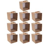 CATIEBYE Lot de 10 Sachets Présent Kraft Marron en Papier, Paquet Pratiques Capacité Modérée pour Biscuits et Cookies, pour Fête et Emballage