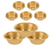 CATIEBYE Lot de 8 Mini Bols Rituels Bouddhistes en Cuivre Or, Durabilité et Gain de Place, pour Autels Personnels et Grandes Cérémonies