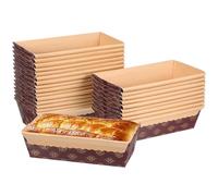 CATIEBYE Moule À Cake Kraft 17 cm Jetable 25 Moules En Papier Pour Cuisson Barquette De Cuisson Gâteau Résistante À Haute Température Pour Desserts Apéritifs Et Pâtisserie