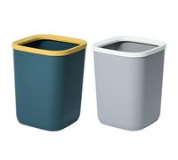 CATIEBYE Poubelle de grande capacité Poubelle de cuisine Lot de 2 10L sans couvercle en PP carrée décorative pour bureau et atelier d'artisanat