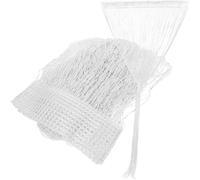 CATIEBYE Rideau à Fils Argentés 2 Pièces pour Porte en Polyester | Décor Réutilisable, Séparation de Pièce, Couleur Blanche Vive, Style Simple, pour Entrée et Arche Événementielle