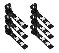 CATIEBYE Support Mural en Fer Noir Stabilité Renforcée 6 Pièces Montage Latéral Réglable pour Tringle à Rideaux Double Rail pour Rideaux Lourds et Cadres de Fenêtres Non Standard