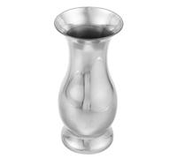 CATIEBYE Vase en Métal Inoxydable Moderne Argenté, Design Rond Minimaliste, Facile à Nettoyer et Stable, pour Décoration de Table et Espace Repas