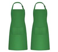 Catime 2 Pièces Tabliers de Cuisine pour Homme Femme, Tablier de Ménage Tabliers Porte-Outils avec 2 Poches pour Barbecue, Tablier Jardinier Adultes Ajustable pour Jardinage