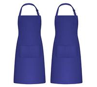 Catime 2 Pièces Tabliers de Cuisine pour Homme Femme, Tablier de Ménage Tabliers Porte-Outils avec 2 Poches pour Barbecue, Tablier Jardinier Adultes Ajustable pour Jardinage