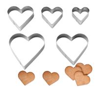 CATZUM Lot de 5 emporte-pièces en forme de cœur, en acier inoxydable de qualité alimentaire, pour la Saint-Valentin, la pâtisserie, fondant, biscuit, moule gateau, tampon coeur Hery (Petit et Grand)