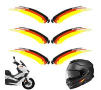 CATZUM Lot de 6 Autocollants Drapeau Allemand, Réfléchissants 9x3,5 cm, Noir-Rouge-Or, Stickers pour Voiture, Moto, Casque, Vélo, Tuning, Décoration de Qualité