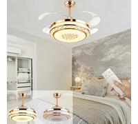 Caunmar Plafonnier Ventilateur De Plafond, Lustre Ventilateur De Plafond Silencieux Avec Lumiere Et Telecommande Moderne Plafonnier Led Dimmable Pour Chambre Salon Plafonnier Design