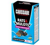 CAUSSADE Anti-Rats & Mulots - 6 Sachets Céréales - 150g | Efficacité Radicale - Lieux Secs - Prêt à l'Emploi - Une Ingestion Suffit - CARMUC150N