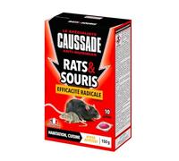 CAUSSADE Anti-Rats & Souris - 10 Sachets Pâtes - 150g | Efficacité Radicale - Lieux Secs & Humides - Prêt à l'Emploi - Une Ingestion Suffit - CARSPTDF150N