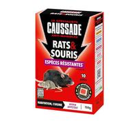 CAUSSADE Anti-Rats & Souris - 10 Sachets Pâtes Fluorescents - 150g