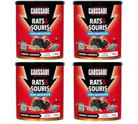 Caussade Anti-Rats & Souris - 24 Sachets Céréales - 600g | Efficacité Radicale - Lieux Secs - Prêt à l'Emploi - Une Ingestion Suffit - Fabriqué en France - CARSC150NX4
