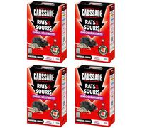 CAUSSADE Anti-Rats & Souris - 40 Sachets Pâtes Fluorescents - 600g | Efficacité Radicale - Lieux Secs & Humides - Prêt à l'Emploi - Une Ingestion Suffit - CARSPTFLUO150X4