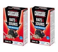 CAUSSADE Anti-Rats & Souris - 60 Blocs Appâts - 600g | Efficacité Radicale - Lieux Très Humides - Prêt à l'Emploi - Une Ingestion Suffit - CARSBL300NX2