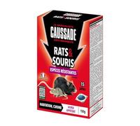 CAUSSADE Anti Rats & Souris Anti-nuisibles Rats & Souris - Habitation Lieux Secs & Humides - 600 g - 60 Pâtes - 1 Seule Ingestion Suffit - Fabriqué en France - CARSPTBF150X4