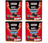 CAUSSADE Anti Rats & Souris - Forte Infestation - Lieux Secs - 24 Sachets Céréales - Prêt Ã l'emploi - 4x150g CARSC150NX4