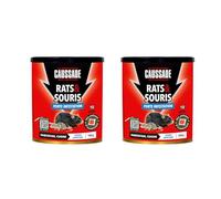 CAUSSADE Anti Rats & Souris - Forte Infestation - Lieux secs & humides - 20 Sachets pâtes - Prêt à l'emploi - Une Ingestion Suffit - Fabriqué en France -300g - CARSPT150NX2