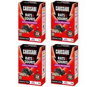 CAUSSADE Anti Rats & Souris - Lieux Secs & Humides - 40 Sachets Pâtes Fluorescents - Prêt Ã l'emploi - 4x150g CARSPTFLUO150X4