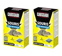 CAUSSADE Anti-Souris - Forte Infestation - 10 Sachets Céréales - 200g | Lieux Secs - Prêt à l'Emploi - Une Ingestion Suffit - Fabriqué en France - CASAE4NX2