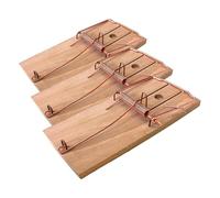Caussade CARTAPVR Tapette Rat Facile et Economique, en Bois |Intérieur et Extérieur, Noir, 8.1999999999999993 x 1 x 17.3 cm (Lot de 3)