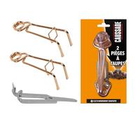 CAUSSADE Lot de 2 Pièges à Taupes - Pièges + Tendeurs + Clé | Réutilisable - à Déposer Dans la Galerie - Permet la Capture de la Taupe - CATPIEGE