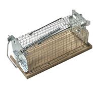 CAUSSADE Nasse À Souris - Piège À Souris - Cage pour Capturer Souris - Socle Bois Certifié FSC - Réutilisable - Intérieur & Extérieur CASNASSFSC