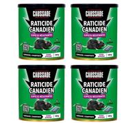 CAUSSADE Raticide Canadien Anti-Rats - 24 Sachets Céréales - 600g - Efficacité Radicale - Lieux Secs - Prêt à l'emploi - CARBF150X4