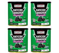 Caussade Raticide Canadien - Anti Rats - Efficacité Radicale - Lieux Secs - 24 Sachets Céréales - Prêt à l'emploi - Une Ingestion Suffit - Fabriqué en France - 4x150g CARBF150X4